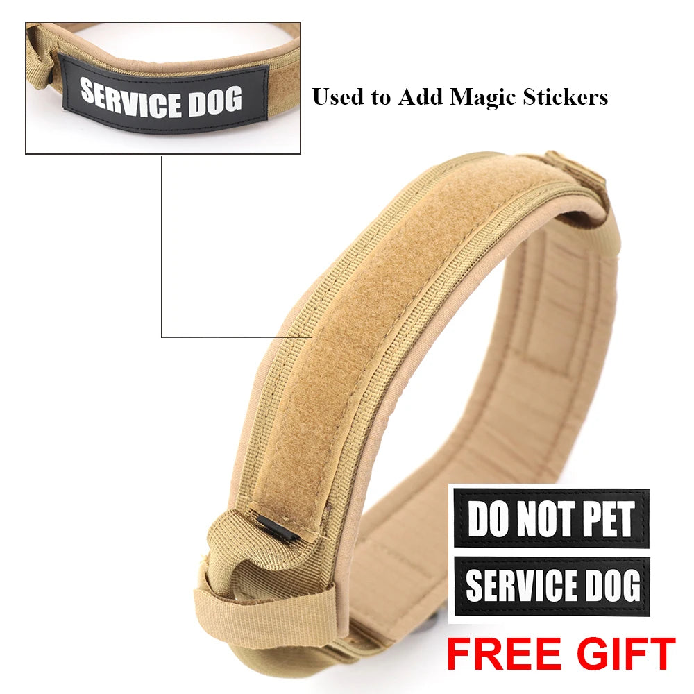 Hundetrainingshalsband, verstellbar, taktisches Hundehalsband und Leine, Set mit Kontrollgriff, Haustier-Leine, Halsband für kleine und große Hunde
