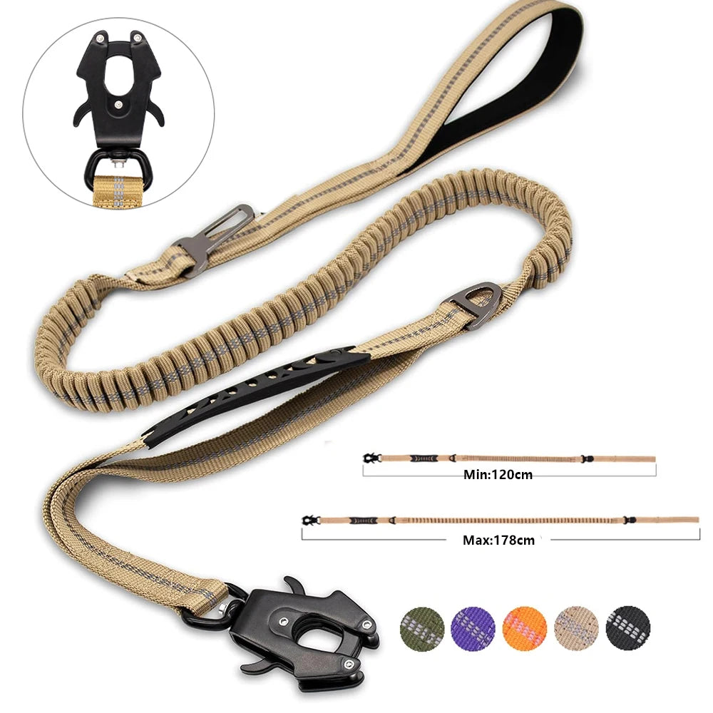 Reflective Shock Absorbing Pet Leashes with Car Seatbe