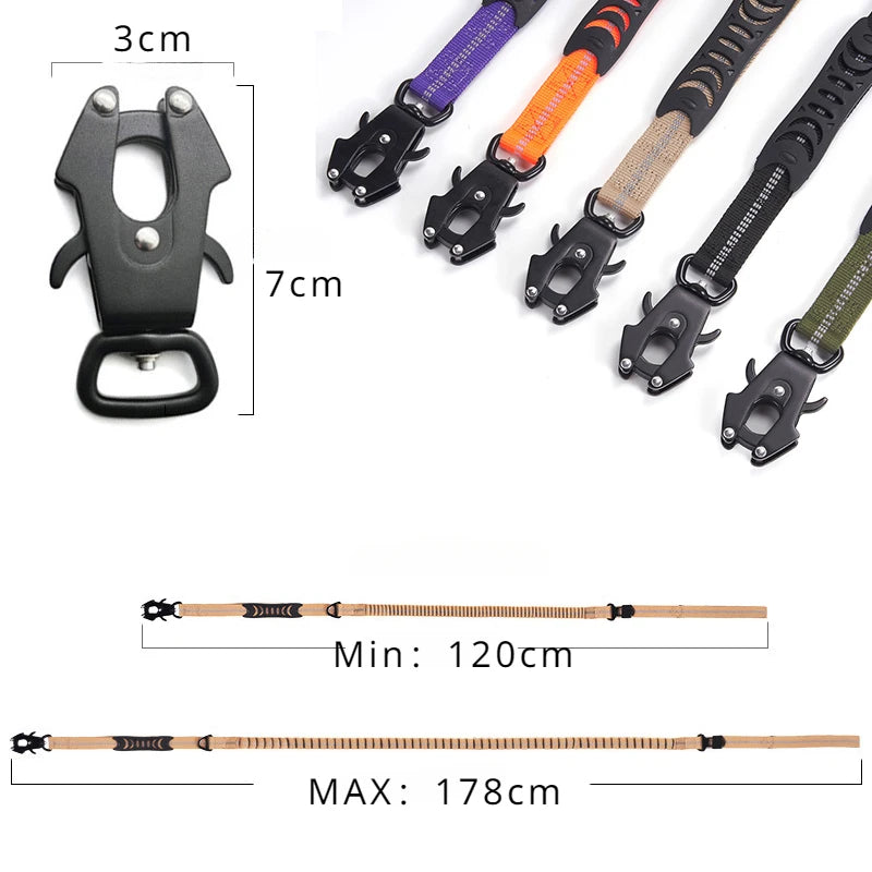 Reflective Shock Absorbing Pet Leashes with Car Seatbe