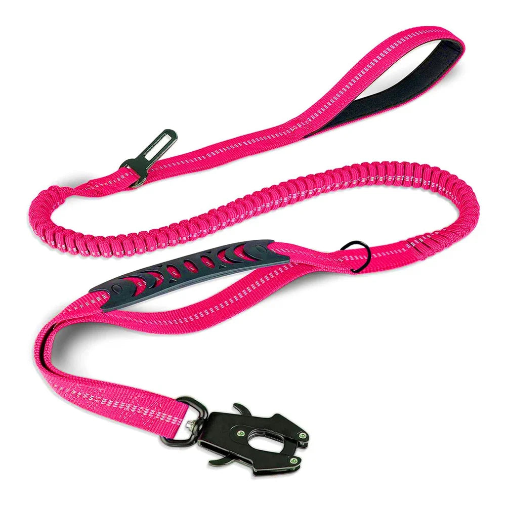 Reflective Shock Absorbing Pet Leashes with Car Seatbe
