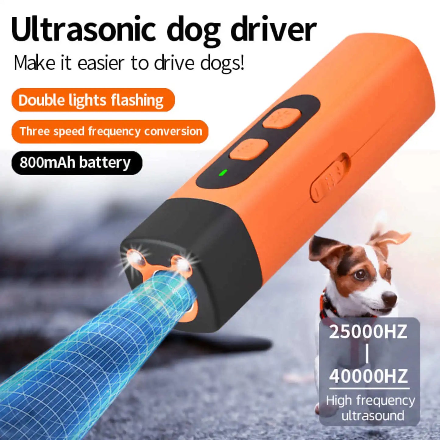 Ultrasonic Dog Repellent Flashlight