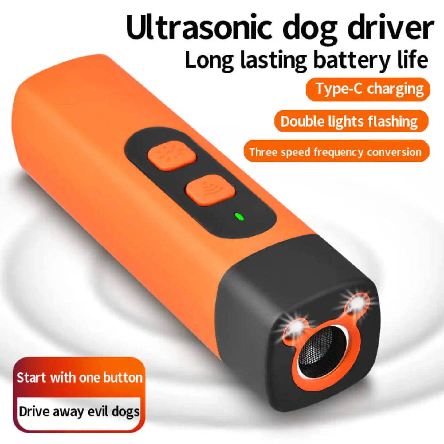 Ultrasonic Dog Repellent Flashlight