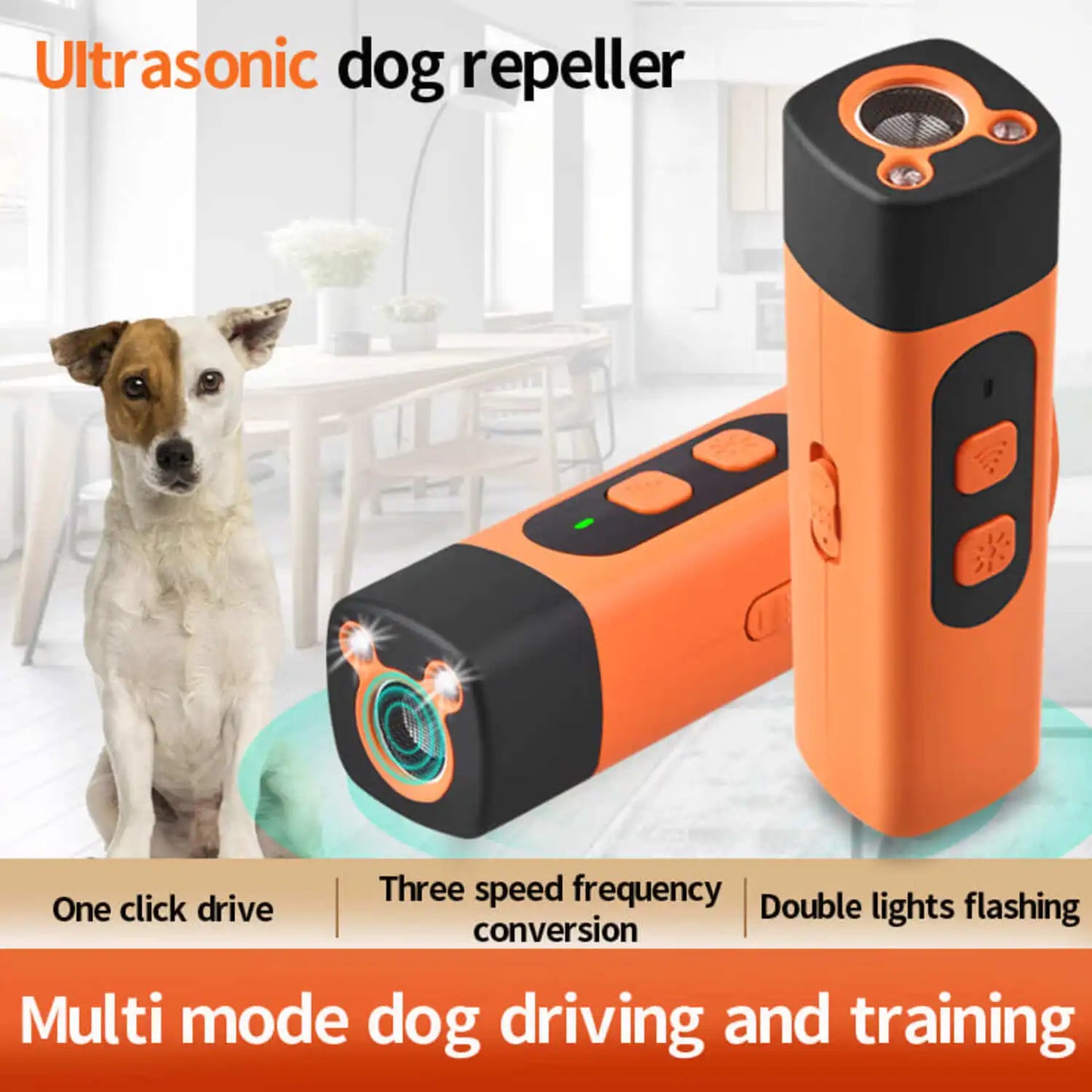 Ultrasonic Dog Repellent Flashlight