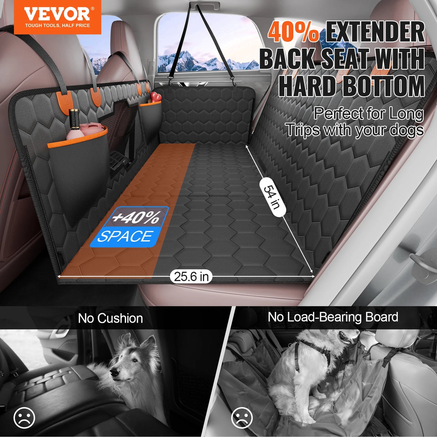 SucceBuy Back Seat Extender Dog Car Seat
