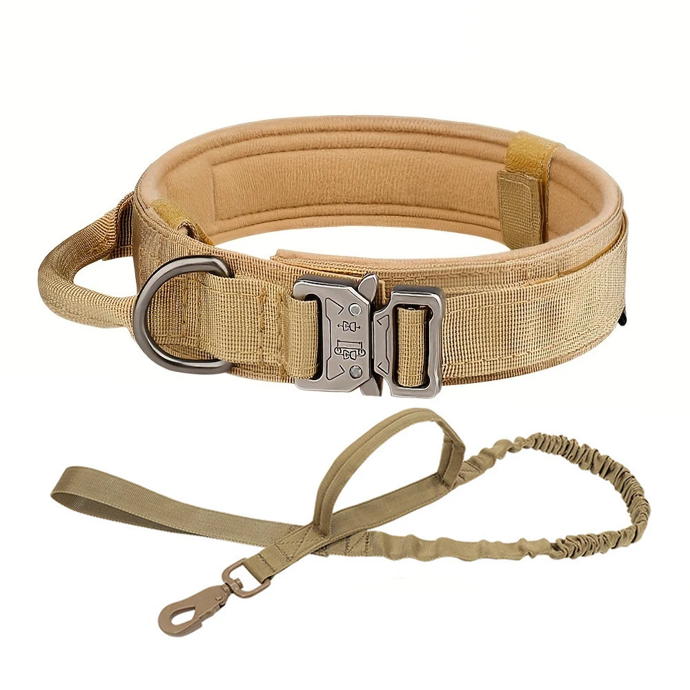Hundetrainingshalsband, verstellbar, taktisches Hundehalsband und Leine, Set mit Kontrollgriff, Haustier-Leine, Halsband für kleine und große Hunde