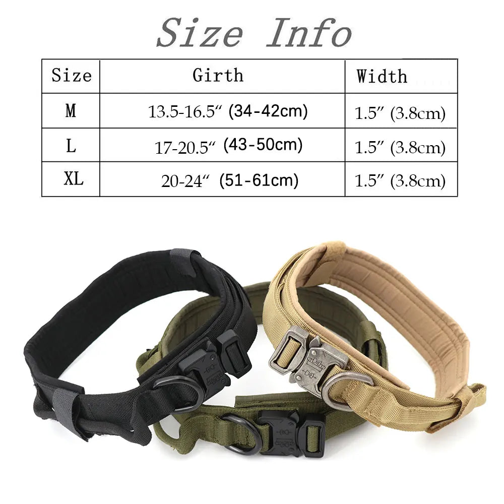 Hundetrainingshalsband, verstellbar, taktisches Hundehalsband und Leine, Set mit Kontrollgriff, Haustier-Leine, Halsband für kleine und große Hunde